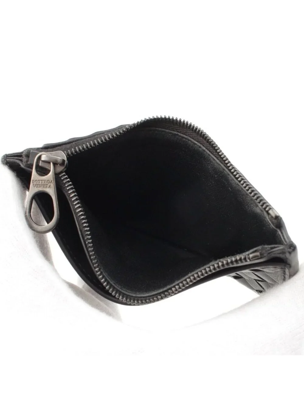 Bottega Veneta Leather Intrecciato Fragment Case Card Black